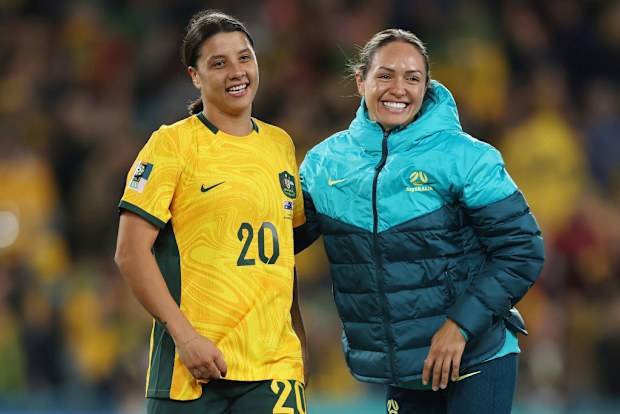 Sam Kerr (L) and Kyah Simon at the FIFA Women's World Cup.