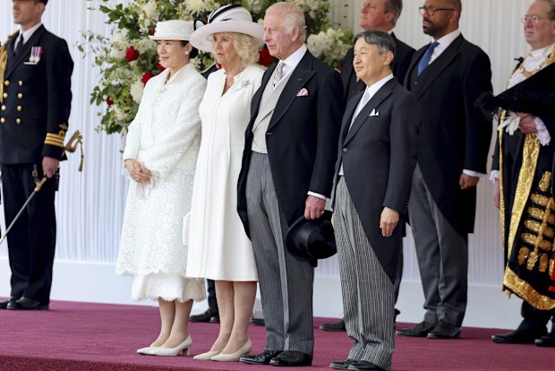 King Charles III, Japan's Emperor Naruhito, Queen Camilla and Japan's Empress Masako