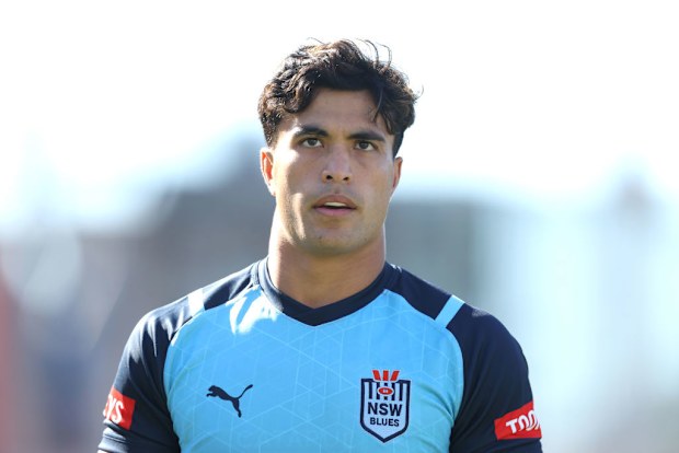 Joseph Suaalii warms up at NSWRL Centre of Excellence.