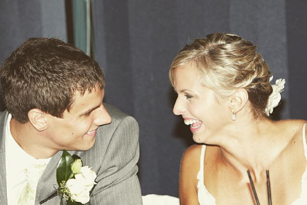 Libby and Luke Trickett on their wedding day