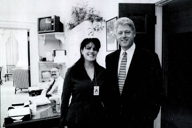 Photo of Lewinsky and Clinton released by the House Judicary committee on September 21, 1998.