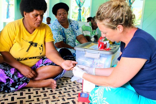 Dr Lucia Romani working with women in the Pacific.