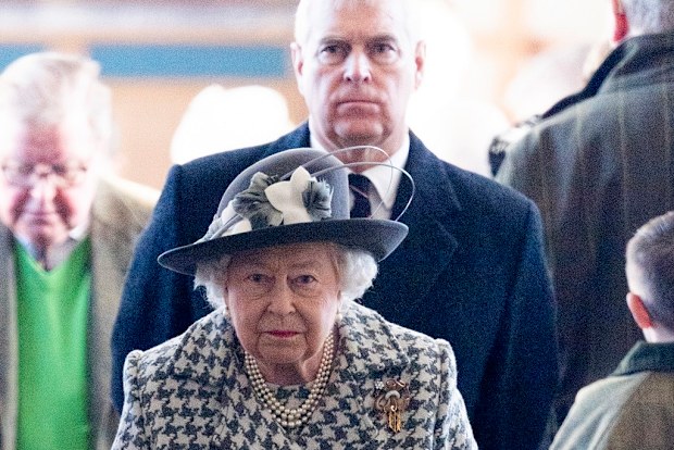 The Queen and Prince Andrew arrive for church at St Mary the Virgin at Hillington in Sandringham on January 19, 2020.