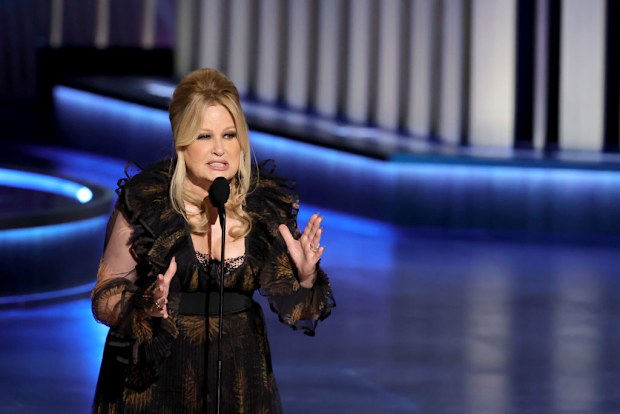 Jennifer Coolidge accepts the Outstanding Supporting Actress in a Drama Series award for The White Lotus onstage during the 75th Primetime Emmy Awards at Peacock Theater on January 15, 2024 in Los Angeles 