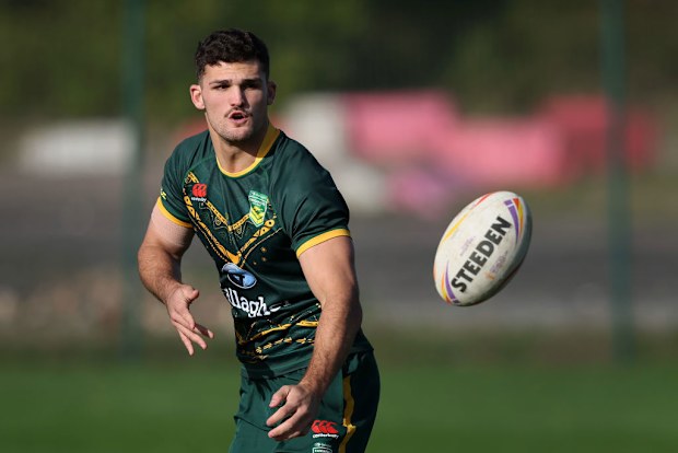 Nathan Cleary of Australia during the Kangaroos Captain's Run.