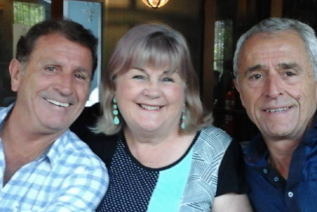 With brothers Alan (left) and Gordon.