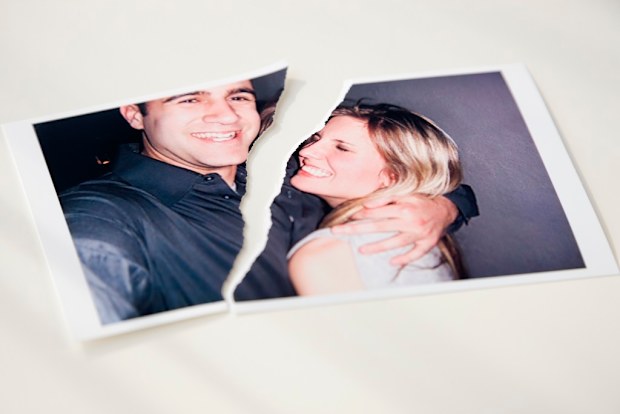 Ripped photo of couple