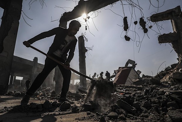 GAZA CITY, GAZA - MAY 10: A view of the destruction after Israeli army targeted the United Nations Relief and Works Agency for Palestine Refugees in the Near East (UNWRA) building in Jabalia Camp in Gaza Strip on May 10, 2025. (Photo by Mahmoud ssa/Anadolu via Getty Images)