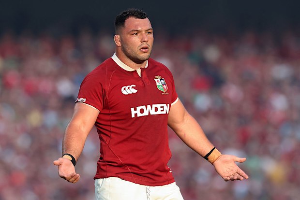 Ellis Genge reacts at Aviva Stadium.