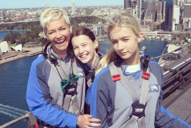 Jessica Rowe with her daughters