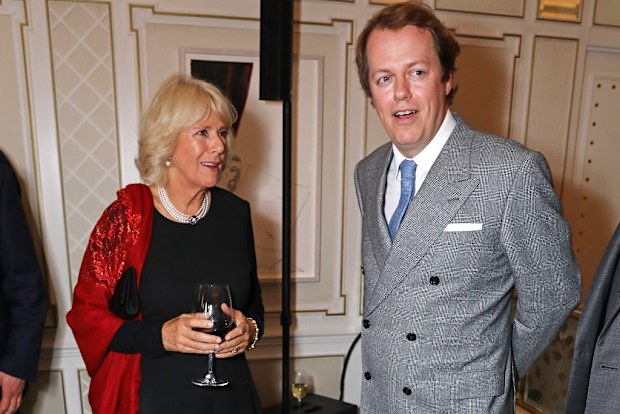 Camilla with her son Tom at a book launch in 2016.