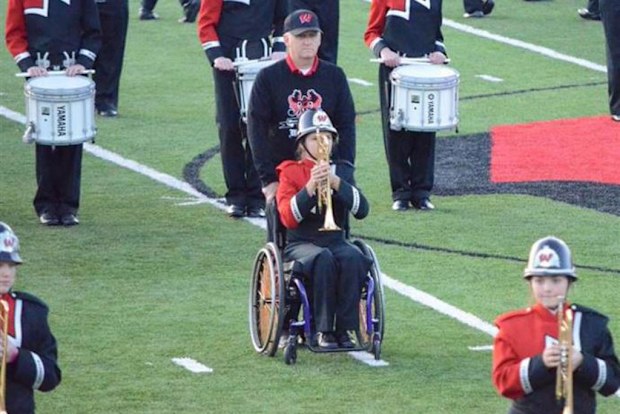 Kevin and Eva Houston during a marching band performance. (Image: Kevin Houston/TODAY.com)