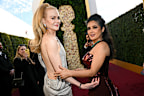 Nicole Kidman, Salma Hayek during the 82nd Annual Golden Globes held at The Beverly Hilton on January 05, 2025 in Beverly Hills, California 
