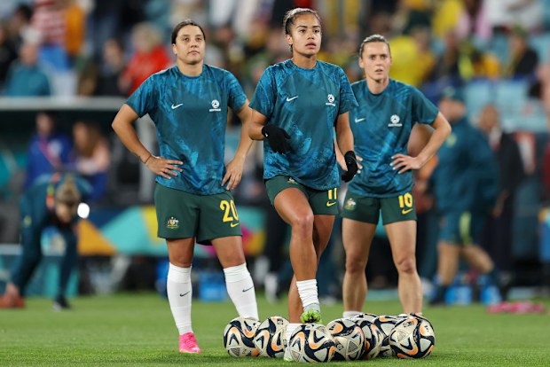 Sam Kerr, Mary Fowler   during the FIFA Women's World Cup Australia & New Zealand 2023 Semi Final,