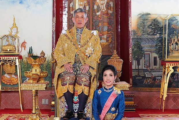 The King of Thailand with his former royal consort.