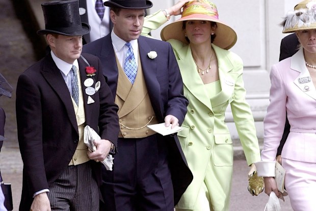 Royal Ascot Race Meeting Thursday - Ladies Day. Prince Andrew, Duke Of York walks with Ghislaine Maxwell At Ascot.