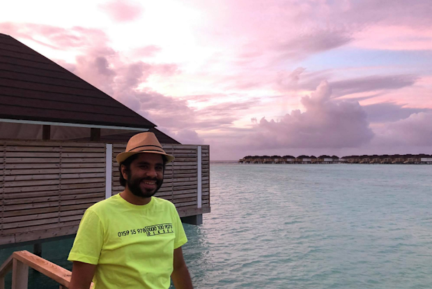 Khaled Mokhatar and Peri Abouzeid  in the Maldives home in Dubai