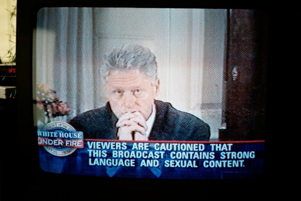 Bill Clinton confesses that he did indeed have sexual relations with Lewinsky. 