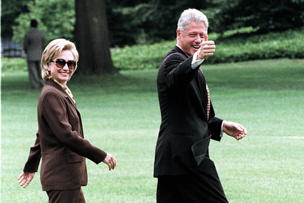 President Bill Clinton and first lady Hillary Rodham Clinton in 1998.  
