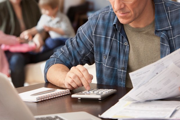 Husband paying bills