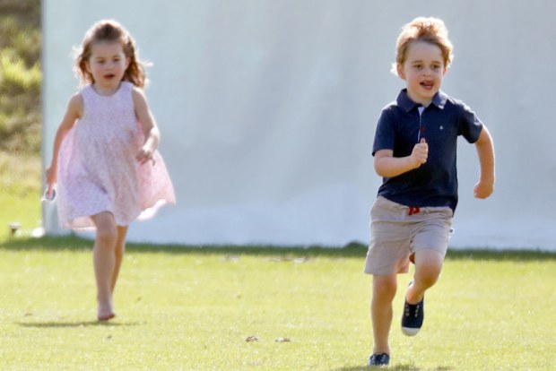 Charlotte wears George's shoes