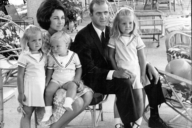 Juan Carlos and Sofia before they were king and queen with their children Elena, Sofia and Felipe in 1969.