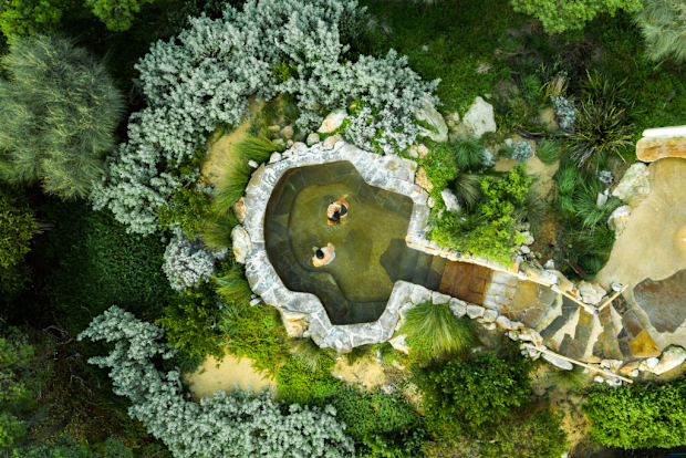 Birds eye view of Peninsula Hot Springs in Victoria. 