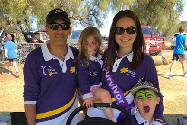Amanda and family at Cancer Council event
