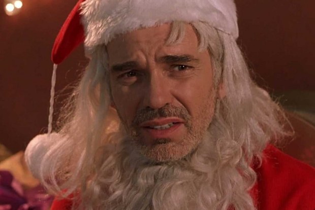 Bad Santa grimacing