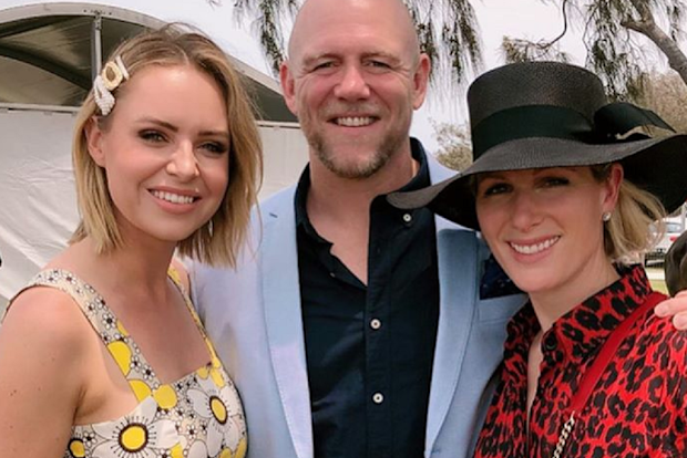 Mike and Zara Tindall with Nine presenter Julie Snook.