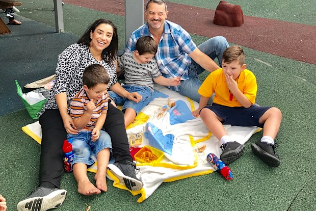 Kathrine with her sons who have autism