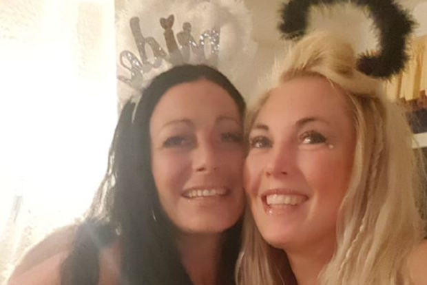 Helen (left) pictured with friend Nicole Wright.