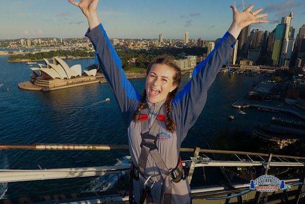 Keiley completes a bridge climb in Sydney before her illness struck.
