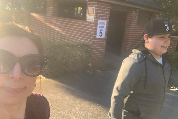 Jo and Gio walking