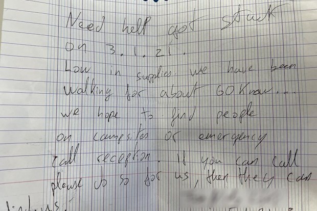 The couple left notes along the way in the hopes someone would see them.