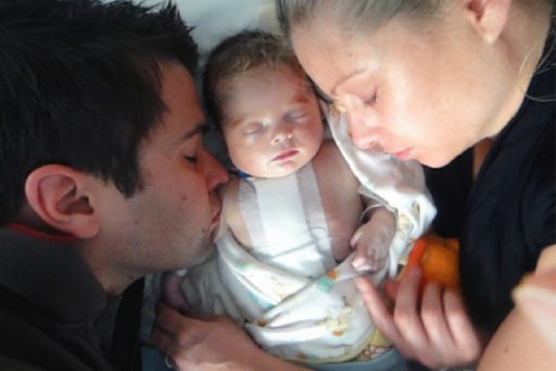 Alisa Camplin with her husband and son Finnan