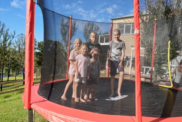 She said the children are on the trampoline every day.