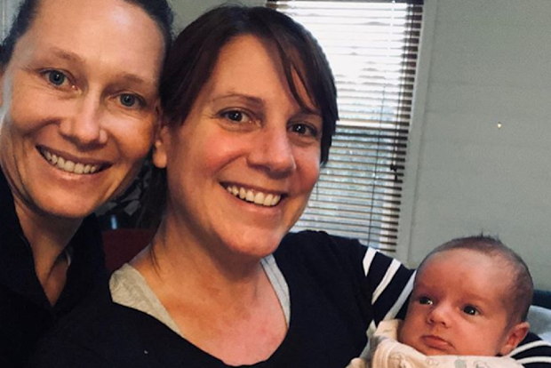 Sam Stosur and partner Liz with daughter.