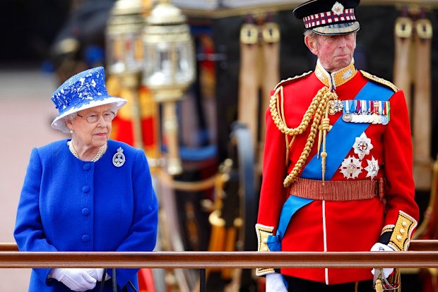 The Queen and Prince Edward, the Duke of Kent at Trooping the Colour in 2013. 