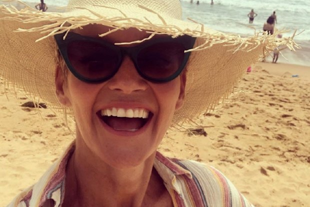 Jessica Rowe at the beach
