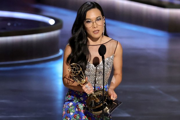 Ali Wong accepts the Outstanding Lead Actress in a Limited or Anthology Series or Movie award for Beef onstage during the 75th Primetime Emmy Awards at Peacock Theater on January 15, 2024 in Los Angeles 