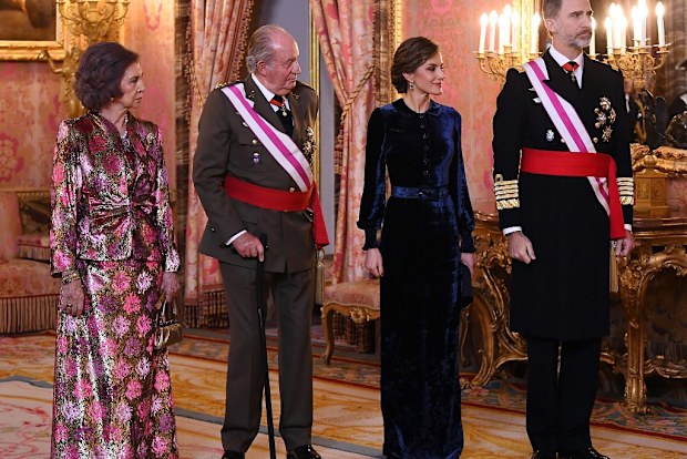 King Felipe and Queen Letizia with former King Juan Carlos and his wife Queen Sofia.