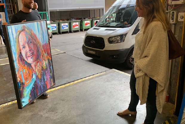 Jennie views her work for the first time.