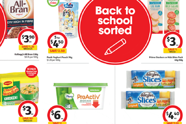 Coles has gone hard on back to school snacks this week.