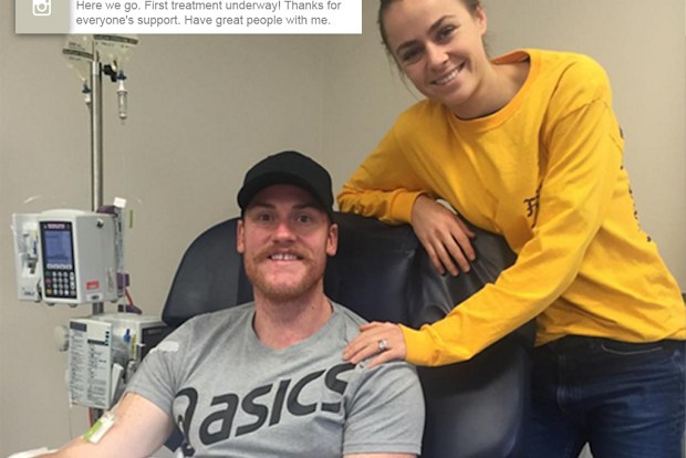 Jarryd Roughead with his wife Sarah. (Supplied)