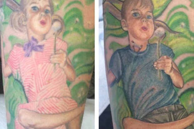 Tattoo artist Steve Peace updated his wife's tattoo. (Facebook / Steve Peace Tattoo)