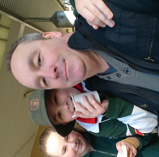 Tim and kids at event
