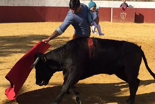 Francisco Rivera Ordóñez posted this image to Instagram with the caption: "
Carmen's debut, it is the 5th generation of bullfighting in our family. My grandfather bullfighting with my father. My father bullfighting with me, and I have done it with my daughter Cayetana and now with Carmen."