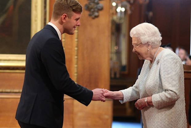 James Threlfall is made an MBE (Member of the Order of the British Empire) by Queen Elizabeth II at Windsor Castle.