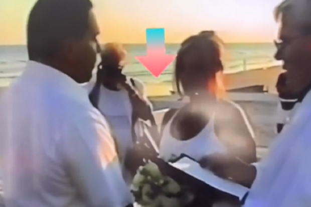 Bride at wedding mother-in-law told to step back.